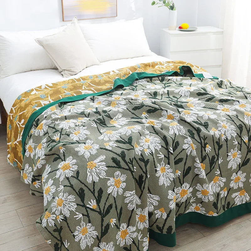 100% Cotton Blanket - Lawn Daisies