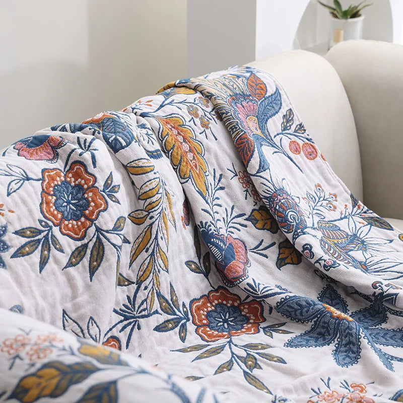 100% Cotton Blanket - Winter Flora