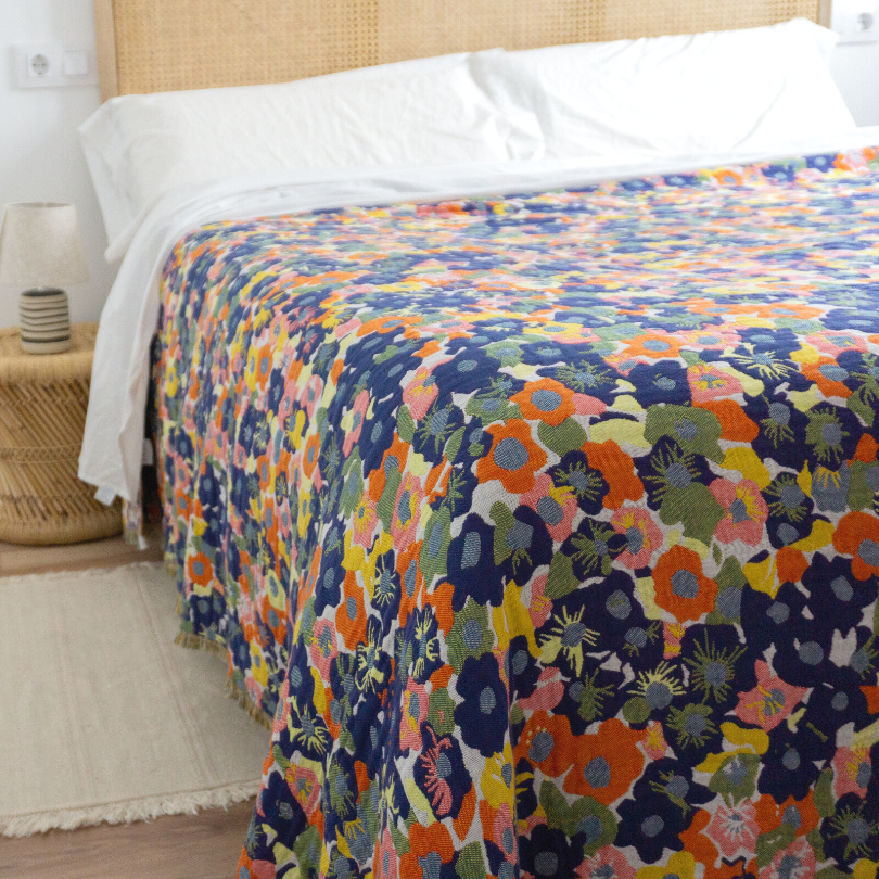 100% Cotton Blanket - Purple Flower Field