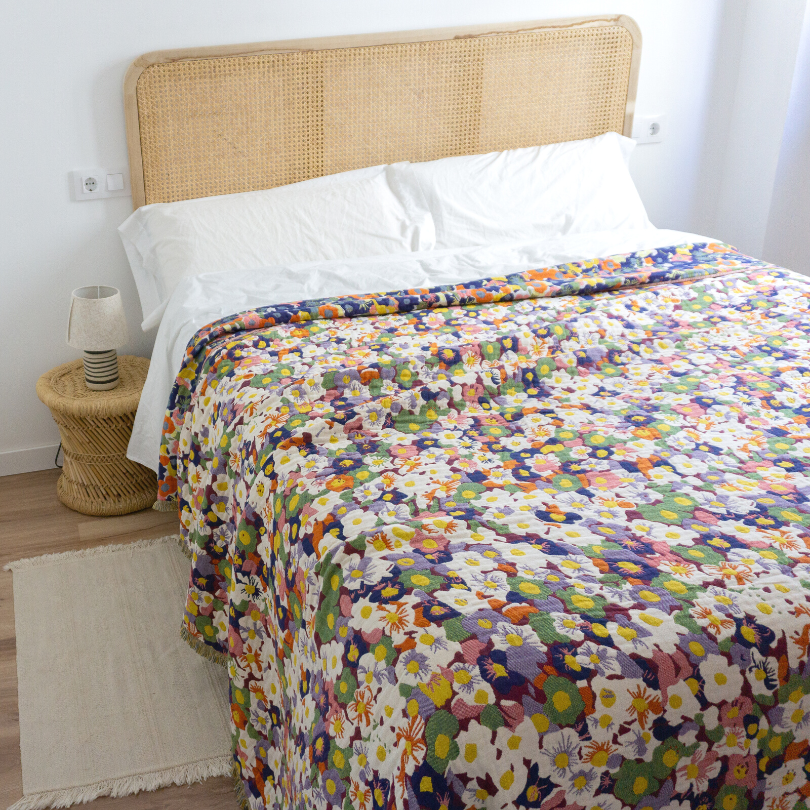 100% Cotton Blanket - Purple Flower Field