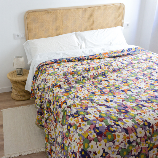 100% Cotton Blanket - Purple Flower Field