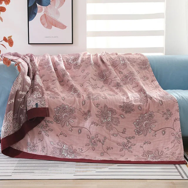 100% Cotton Blanket - Wallflower Pink